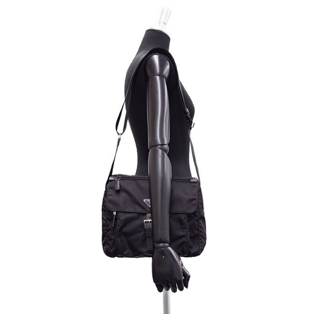 Prada Tessuto Crossbody messenger bag saffiano leather Black - Picture 5 of 5